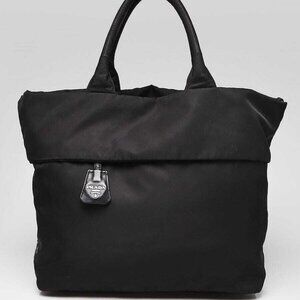 Prada Black Nylon Double Handle Tote Bag
